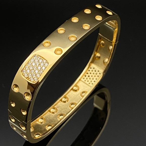 Sterling Silver 925 Wide Hinged Bracelet-7